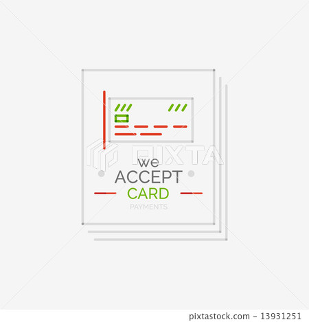 Line design shopping stamps, accept card label 13931251