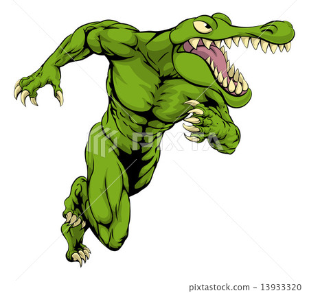 Crocodile or alligator  mascot running 13933320