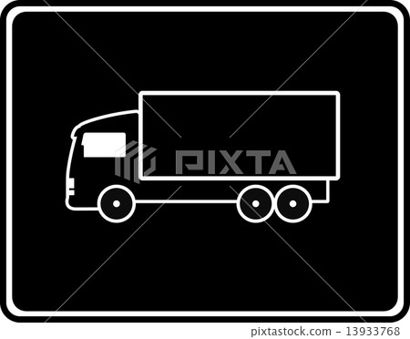 black icon with shipping truck 13933768