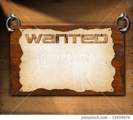 Wanted Signboard on Wooden Wall 13934079