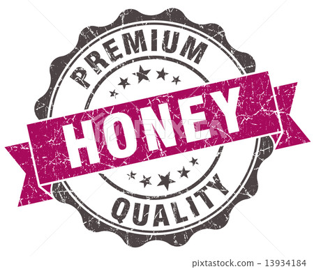 honey grunge violet seal isolated on white 13934184