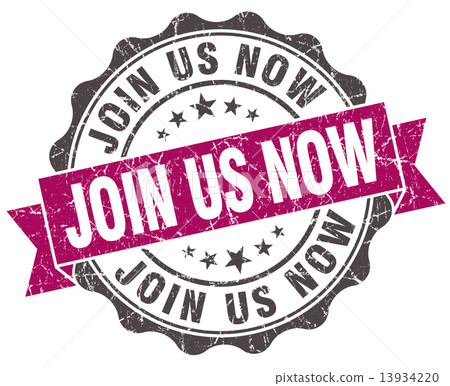 join us now grunge violet seal isolated on white 13934220