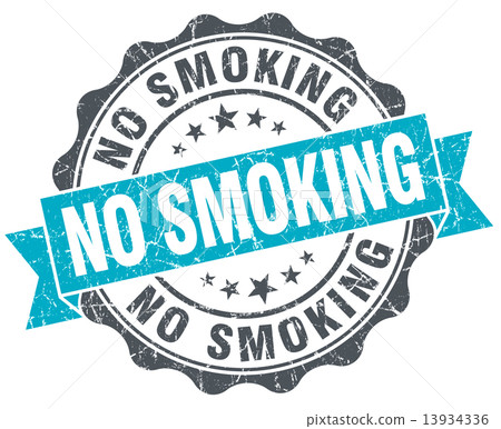 no smoking vintage turquoise seal isolated on white-圖庫插圖 [13