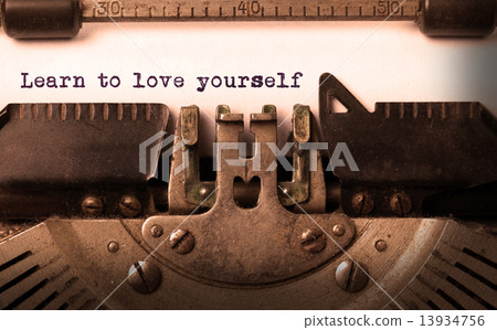 Vintage inscription made by old typewriter 13934756