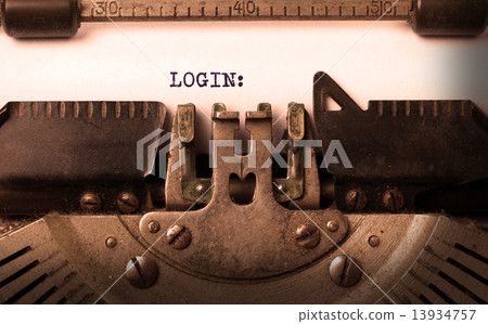 Vintage inscription made by old typewriter 13934757