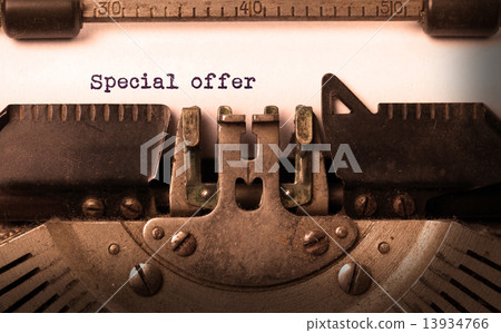 Vintage inscription made by old typewriter 13934766