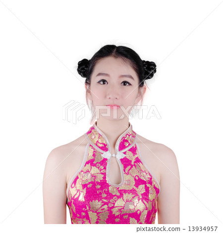 Chinese new year. beautiful young Asian woman dress traditional cheongsam Chinese new year. beautiful young Asian woman dress traditional cheongsam 13934957