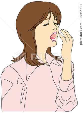 累了的商務人士 - 打呵欠的女僱員 累了的商務人士 - 打呵欠的女僱員 13935427