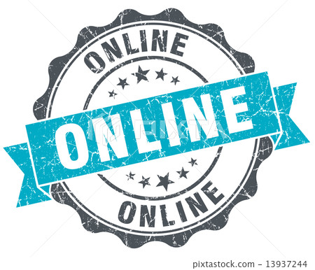 online vintage turquoise seal isolated on white online vintage turquoise seal isolated on white 13937244