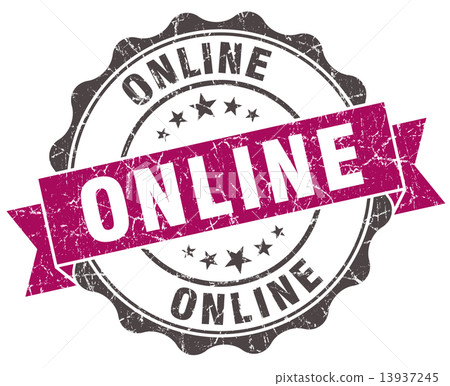 online grunge violet seal isolated on white online grunge violet seal isolated on white 13937245