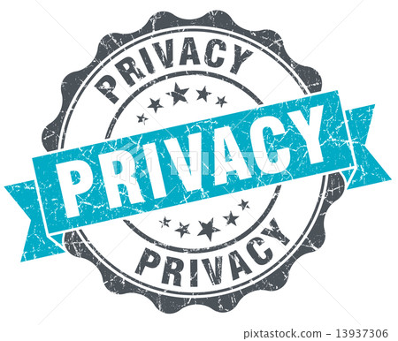 privacy vintage turquoise seal isolated on white 13937306