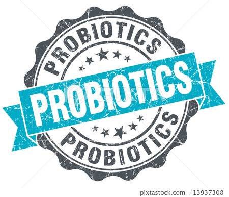 probiotics vintage turquoise seal isolated on white 13937308