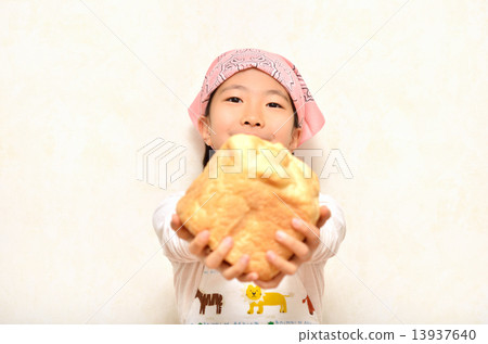 Girls baking bread Girls baking bread 13937640