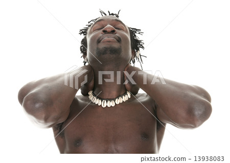 Pray african american man over white background Pray african american man over white background 13938083