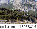 Villa resort of Capri Island seen from sightseeing ship 13938816