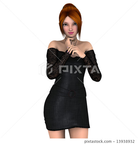 一個穿黑色連衣裙的女人 一個穿黑色連衣裙的女人 13938932