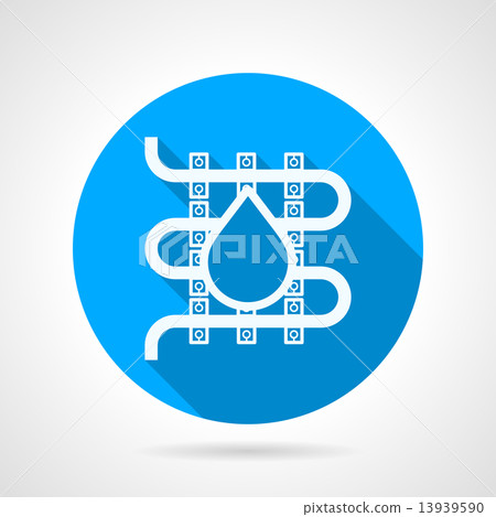 Round vector icon for water underfloor heating 13939590