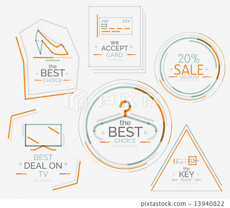 Minimal line design shopping stamps 13940822