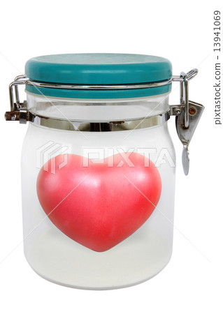 Heart shape red in a sealed jar Heart shape red in a sealed jar 13941069