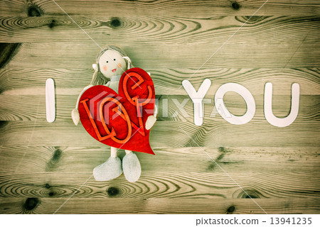 Handmade Valentines Day decoration. I Love You 13941235