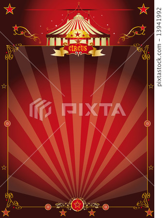 Magic red fantastic circus poster 13941992