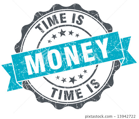 time is money vintage turquoise seal isolated on white time is money vintage turquoise seal isolated on white 13942722