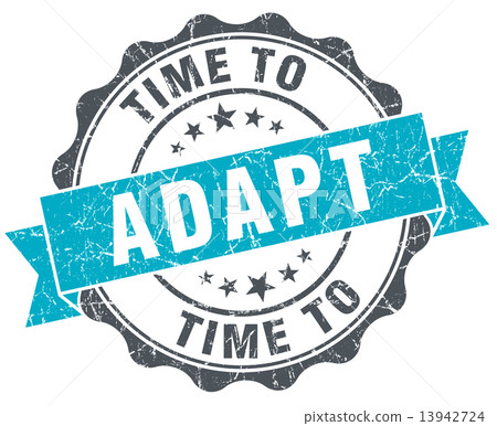 time to adapt vintage turquoise seal isolated on white 13942724