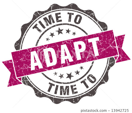 time to adapt grunge violet seal isolated on white 13942725