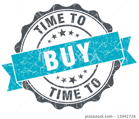 time to buy vintage turquoise seal isolated on white 13942726