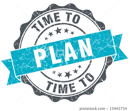 time to plan vintage turquoise seal isolated on white time to plan vintage turquoise seal isolated on white 13942734