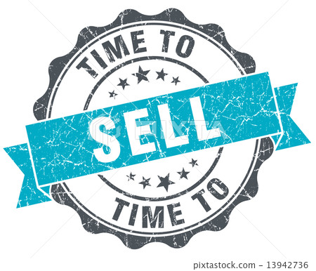 time to sell vintage turquoise seal isolated on white time to sell vintage turquoise seal isolated on white 13942736