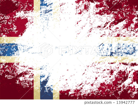 Norwegian flag. Grunge background. Vector illustration 13942777