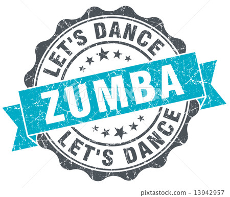 zumba vintage turquoise seal isolated on white 13942957