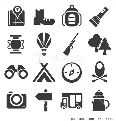 camping icons camping icons 13943550