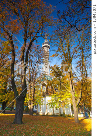 Famous Lookout tower on Petrin Hill in Prague 13945071