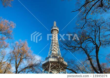Famous Lookout tower on Petrin Hill in Prague 13945074