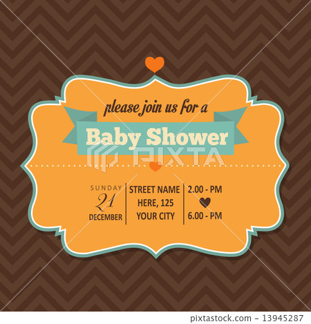 baby shower invitation in retro style baby shower invitation in retro style 13945287