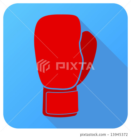 Sport icon with boxing gloves in flat style.... - Stock Illustration ...