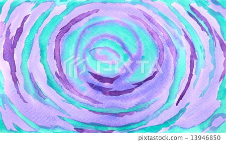 青綠色和紫色手畫水彩背景紋理 13946850