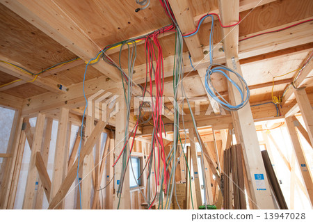 Electrical wiring inside the housing construction room Electrical wiring inside the housing construction room 13947028