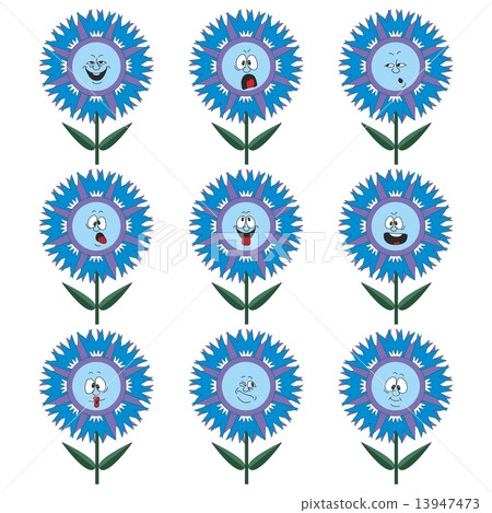 Funny flowers with different emotions 013 13947473