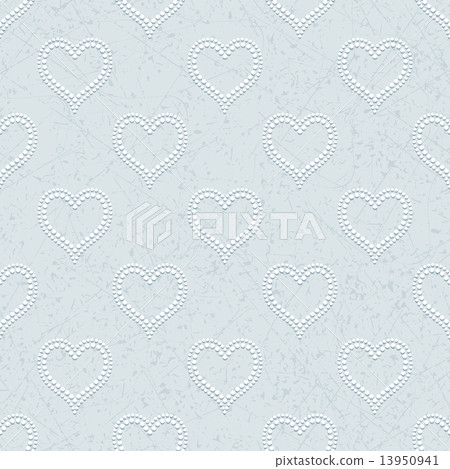 Seamless with polka dotted hearts 13950941