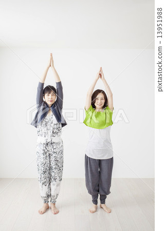 Middle Female Yoga Two People Middle Female Yoga Two People 13951988