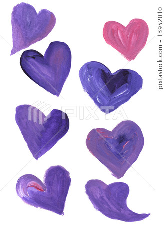 Hand-drawn edge with rough hand-purple · heart 13952010