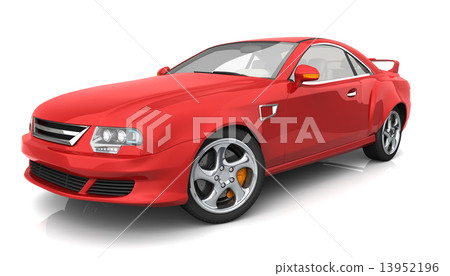 Red muscle car with no brand name Red muscle car with no brand name 13952196