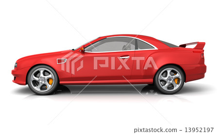 Red muscle car with no brand name Red muscle car with no brand name 13952197