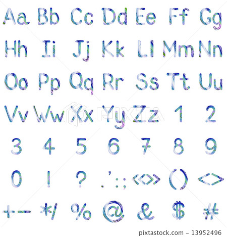 Set of letters and signs with painting Set of letters and signs with painting 13952496