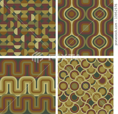 Set of seamless retro patterns. - Stock Illustration [13952576] - PIXTA