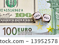 Dices cubes, USD,EUR  banknotes 13952578