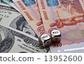 USD RUB banknotes, dices cubes 13952600